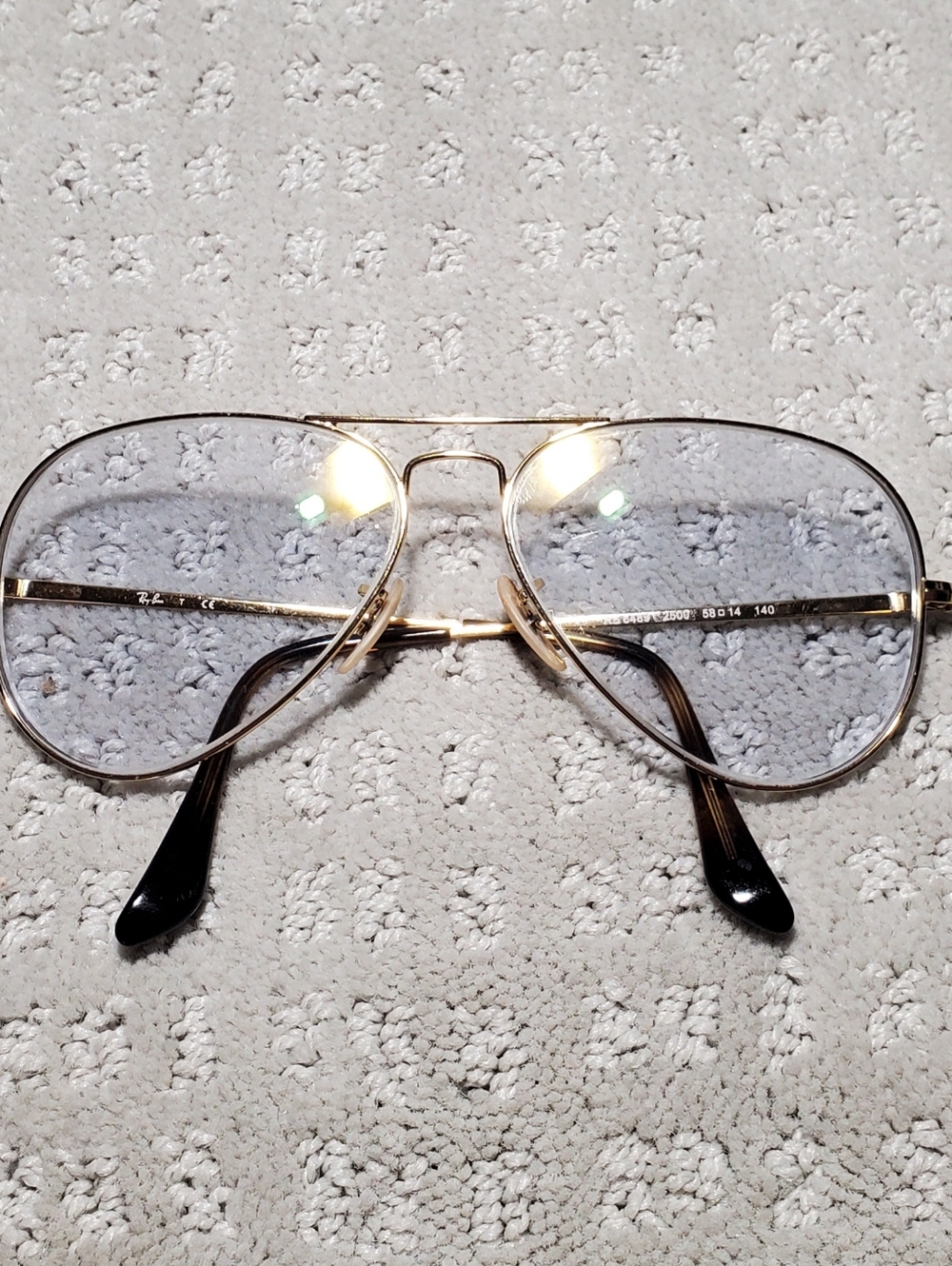 Ray-Ban Aviator RB6489 Prescription Eyeglasses gold metal frames clear lens